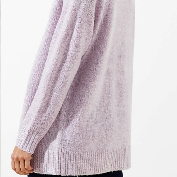 Ann Taylor Loft RIBBED TRIM OPEN CARDIGAN - Picture 2 of 6